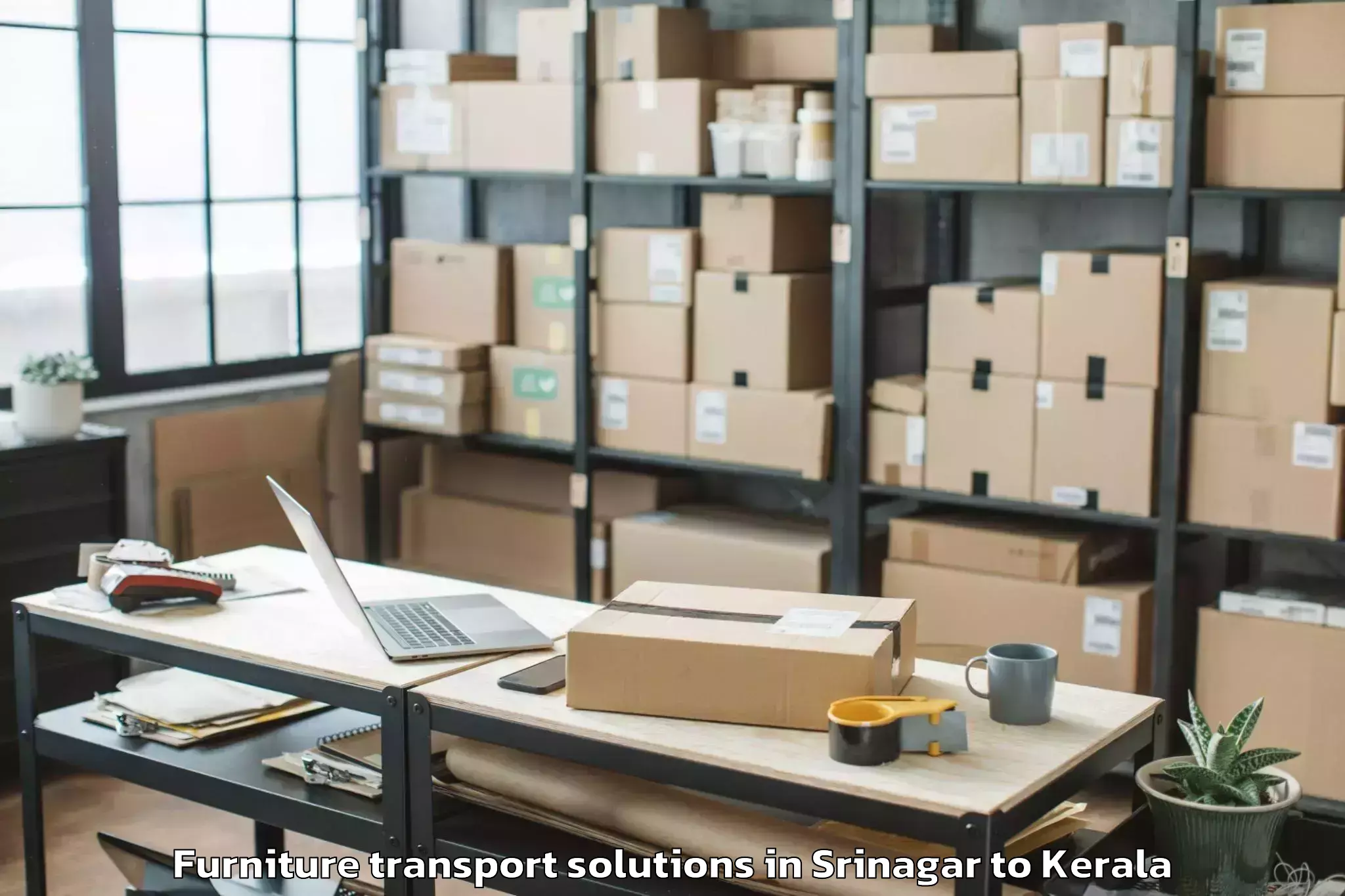 Book Srinagar to Karthikappally Furniture Transport Solutions Online